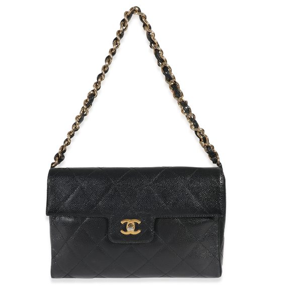 Chanel Black Caviar Vintage Single Flap Bag - Picture 1 of 6